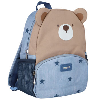 Blue & Beige Bear Backpack